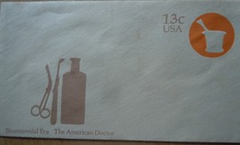 13 Cent Pre Stamped Envelope Bicentennial Era The American Doctor - £1.57 GBP