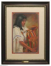 &#39;A Small Treasure&#39; Original Pastel Painting Carol Theroux 24 x 18.5 Frame COA - £603.20 GBP