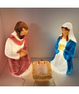 Vintage General Foam Products Nativity Blow Mold Mary Joseph Baby Jesus ... - £98.30 GBP
