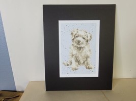 Maltese Puppy Print of Watercolor by Hannah Dale Matted 8 x 10 Inch - £11.67 GBP