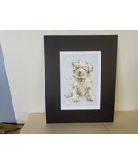 Maltese Puppy Print of Watercolor by Hannah Dale Matted 8 x 10 Inch - £11.73 GBP