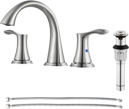 Bathroom Faucet, Parlos Widespread 2 Handles, Brushed Nickel, Demeter 13... - $73.93