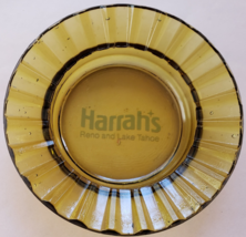 Harrahs Hotel Casino Reno And Lake Tahoe 4-1/2&quot; X 1&quot; Yellow Glass Ashtray - £15.71 GBP