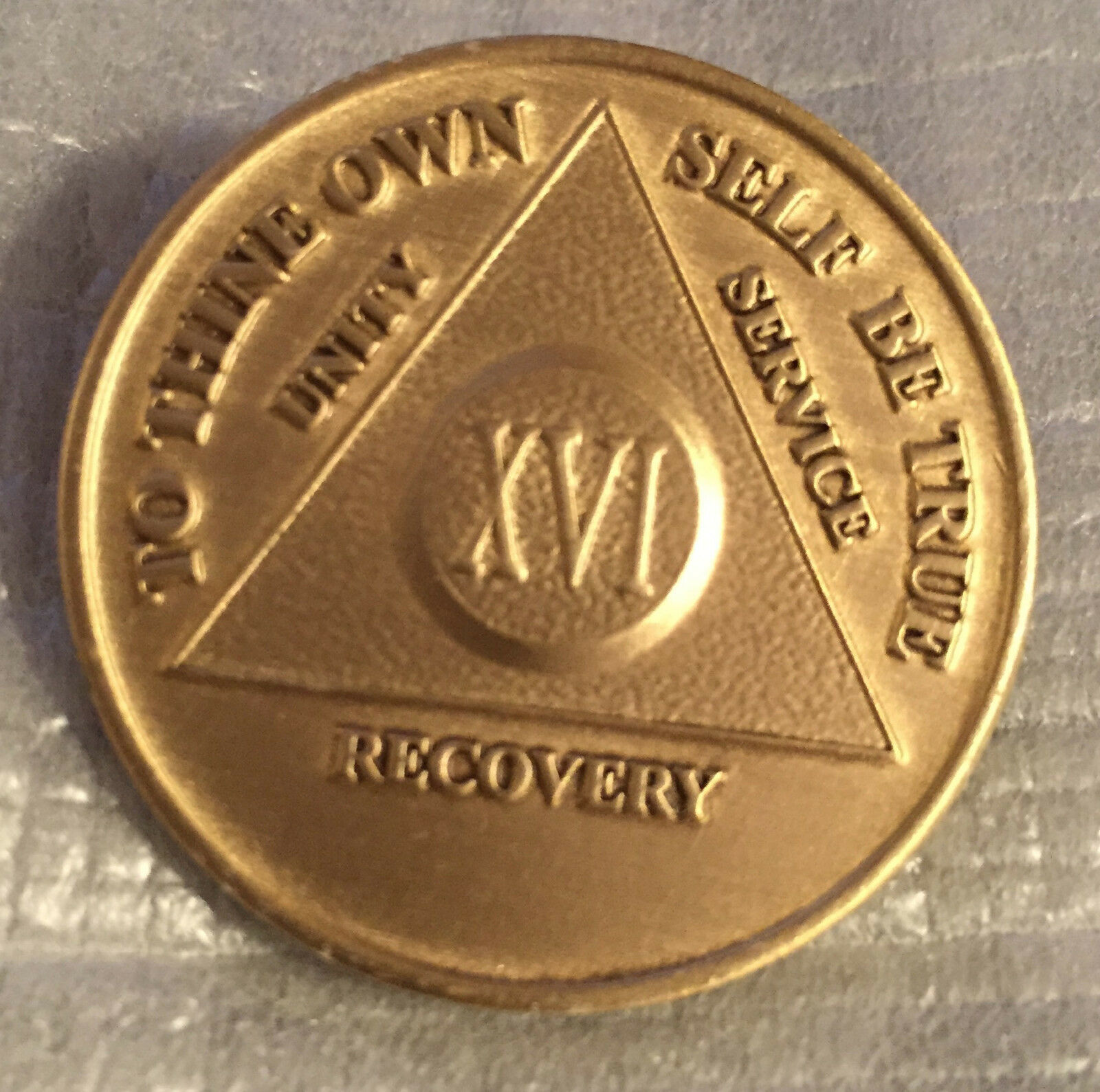 Alcoholics Anonymous 16 Year Recovery Coin Chip Medallion Medal Token AA... - $1.70