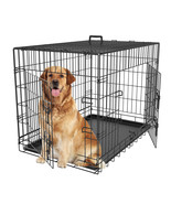 36&quot; Dog Crate Metal Wire Dog Crate Kennels Pet Dog Cage With Tray Double... - £66.04 GBP