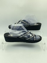 Teva Size 10 Mush Mandalyn Wedge Ola 2 Black/white Strappy Sandal Open Toe - £14.69 GBP