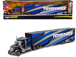 International LoneStar Enclosed Car Transporter &quot;Toyo Tires&quot; Black with Blue and - £29.91 GBP