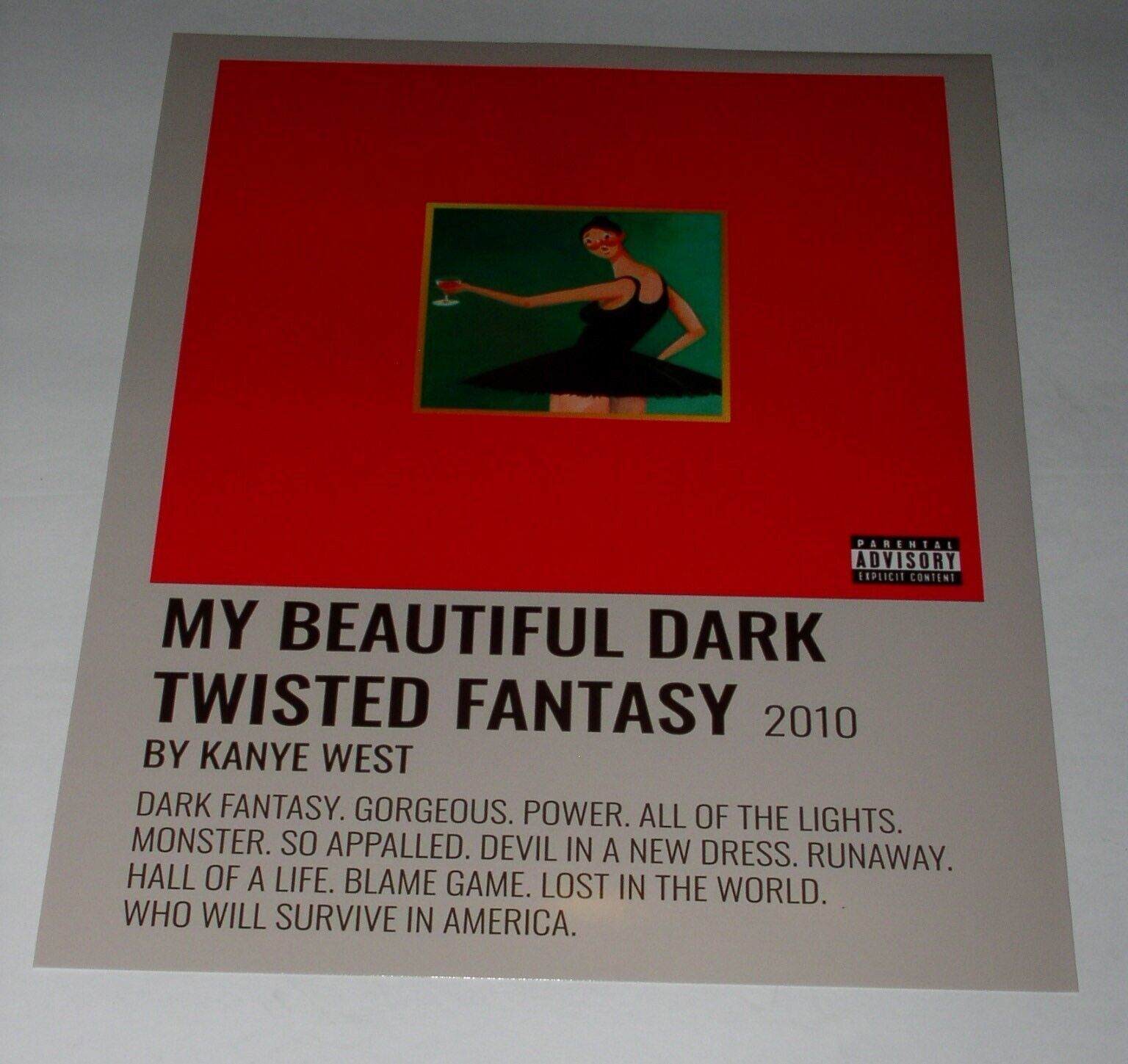 Kanye West Poster Card My Beautiful Dark Twisted Fantasy 2010 Glossy 8X10 - $7.99