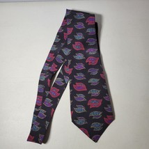Alexander Julian Coulors Tie Mens Silk Stylish Black Patterned Necktie - $8.97