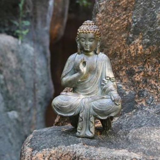 Levitating Buddha 41759 Meditating Statue 11" H Cold Cast Resin Verdigris Item image 3