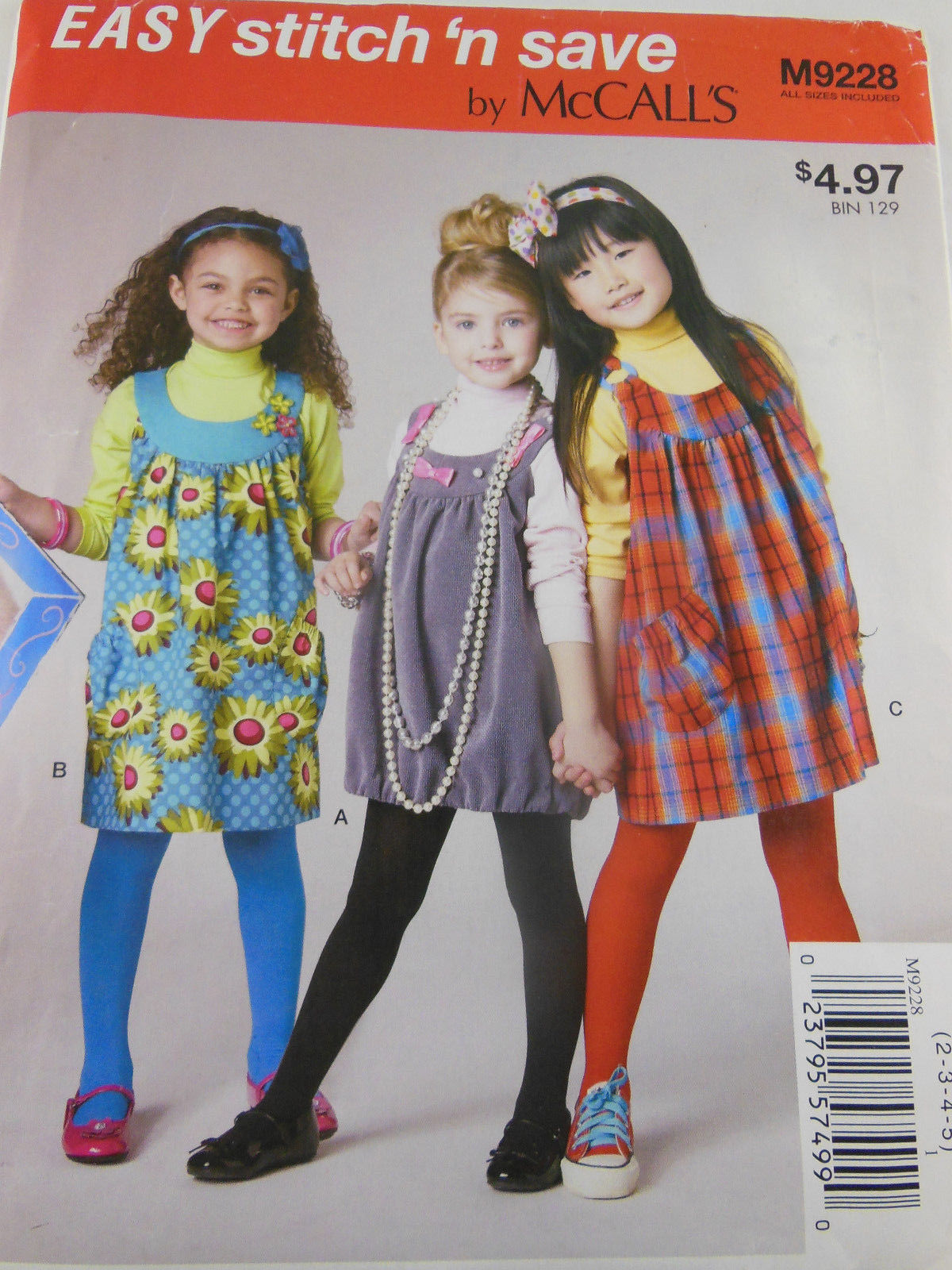 NEW McCall's Easy Stitch and Save Kid's Jumper Pattern M9228 Size 2 3 4 5 child - $2.76