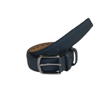 Men Genuine Leather Belt PIERO ROSSI Turkey Soft Full Grain Hand Stitch 301 Navy image 2