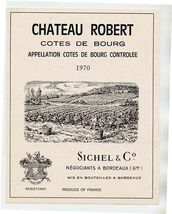 Chateau Robert Cotes De Bourg 1970 Wine Label - $11.88
