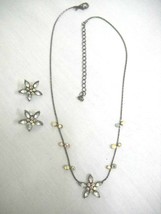 NEW FASHION FLOWER STAR BURST BLACK CHROME INNOVATIONS NECKLACE &amp; EARRIN... - €7,35 EUR