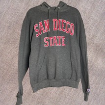 Champion San Diego State Hoodie Aztecs Sweatshirt Unisex Sz S Gray Red F... - £18.09 GBP