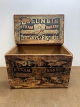 Vintage COLUMBIA STEAM BAKERY Wood Biscuit Box ADVERTISING wooden old cr... - £67.73 GBP