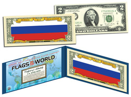 RUSSIA - Flags of the World Genuine Legal Tender U.S. $2 Bill Currency - £11.11 GBP