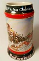 Budweiser 1992 Christmas Collector&#39;s Mug Anheuser-Busch Clydesdales Bar ... - $21.49