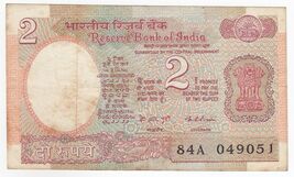 India, 2 Rupees Rare Signature, K. R. Puri Sign. XF - $10.68
