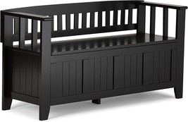 SIMPLIHOME Acadian SOLID WOOD 48 inch Wide Entryway Storage Bench with S... - $327.99