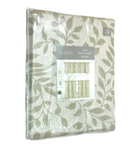 Elrene Serene Tier PR 60&quot;W x 36&quot;L  Botanical Rod Pocket Cotton-Linen Blend Sage - £26.75 GBP