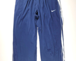 Nike Mens Track Pants Blue Ankle Zippers Side Pockets Drawstring Size L - $19.79