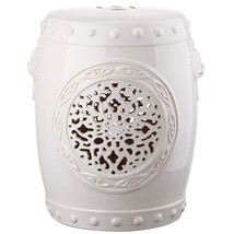 Safavieh Flower Drum Ceramic Decorative Garden Stool, Cream - £112.30 GBP