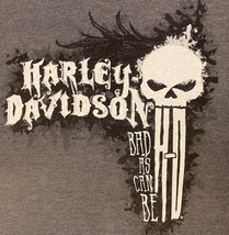 Harley-Davidson H-D Men&#39;s Casual T-Shirt Gray New York NY Bad As Can Be 4XL - £25.72 GBP