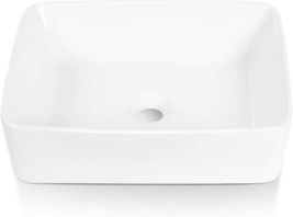 Sinber 19&quot; X 15&quot; X 5.31&quot; White Rectangular Ceramic Countertop Bathroom, Ol - £68.60 GBP