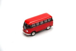 2.5&quot; Kinsmart 1962 VW Volkswagen Bus Diecast Model Toy Car 1:64 Red - £10.14 GBP