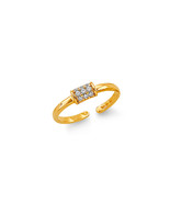 14K Yellow Gold Cubic Zirconia Bar Toe Ring - €206,78 EUR
