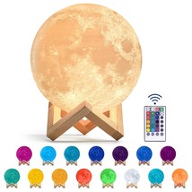 Moon Lamp - 3D Moon Night Light For Kids Bedroom - 16 Color Led Moon Ball For Sp - £31.71 GBP