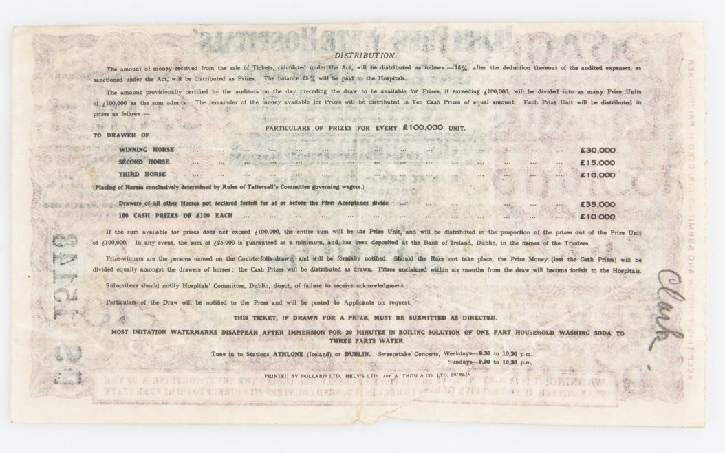 Lot Of 4 Free Irish State Hospitals Sweepstake Tickets 1936-1937-
show origin... Item image 3