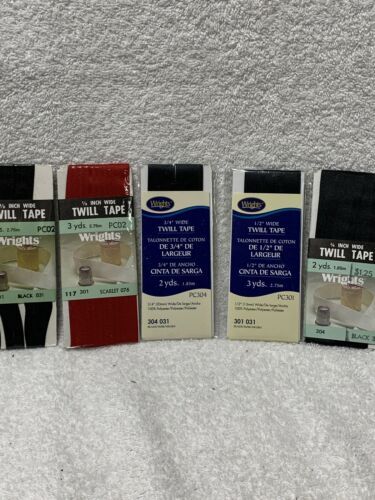WRIGHTS TWILL TAPE, 1/2 in W by 3 Yards; Black; New and Unopened. See Photos - $35.63