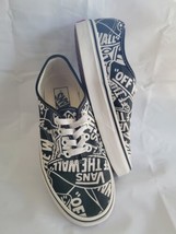 Vans Off The Wall Women 7 Men 5.5 Logo All Over Print Shoes 721356 Black White - £19.77 GBP