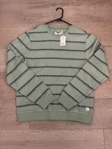Marine Layer L71614 Mens Hedge Green Crewneck Stripe Sweatshirt Size M - £32.91 GBP
