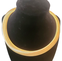 Monet Thick Gold-tone Omega Necklace Choker Vintage 19&quot; As Is READ - $28.04