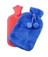 Rubber Hot Water Bottle with Soft Plush Fleece Cover 2000ml (67 fl. oz) ... - £10.11 GBP