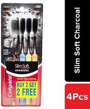 Colgate Slim Soft Charcoal Toothbrush (Buy 2 Get 2 Free) - 4 Pcs (Pack of 1) - $12.29