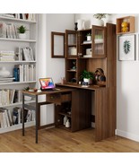 Rotating L-Shaped Computer Desk, Hutch &amp; Bookshelf for Home Office - €338,70 EUR