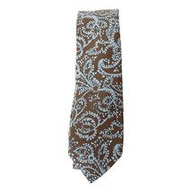 ORIGINAL PENGUIN Brown Blue Paisley Cotton Woven Slim Tie - £15.71 GBP