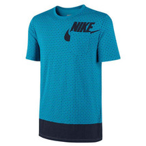 Nike Mens Bonded Dot Futura T Shirt Color Blue/Navy Blue Size Small - £44.50 GBP