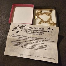 1993 Barbie for Girls Charm Bracelet Ltd Edition 18k Gold Finish #02161 HSC - $59.35