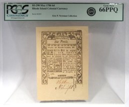 1786 Rhode Island 6 Pence Colonial Currency Bank Note PCGS CU66 PPQ Newm... - $668.25