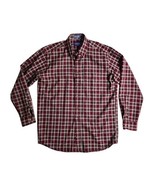 Sir Pendleton Button Shirt 100% Virgin Wool Maroon Plaid Size Large - €30,04 EUR