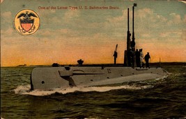 One Of The Latest Type U.S. Submarine Boats Early 1940&#39;s Postcard -bk51 - £4.73 GBP