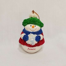 Jamie Snowman Lady Snowflake Christmas Ornament Resin 2&quot; Jeane&#39;s  Things 2003 - £13.44 GBP
