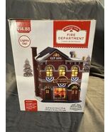 Holiday Time Fire Department Light Up Village House Victorian 2018 Retired - $450.37 MXN