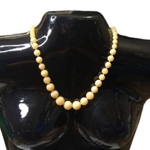 VTG Faux Pearl Necklace Chunky Graduated Statement 22 Inches Runway Off White - $8.11