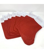 Lot of 8 Classic Red Christmas Stockings for Crafts or Gift Bag Lightwei... - £10.11 GBP